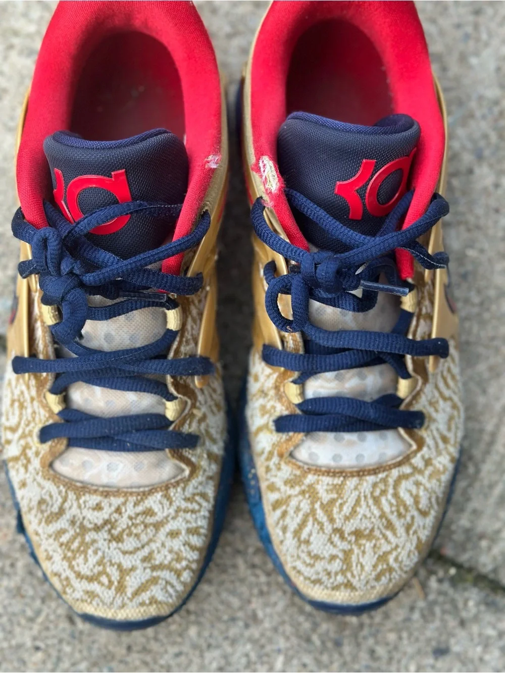 Nike Mens Sneakers in Gold, Red & Navy